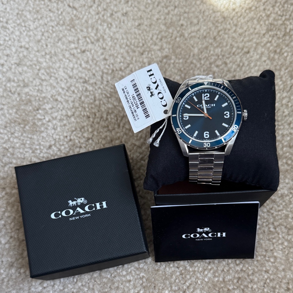 Coach Blue Dial Silver Band Men’s Watch